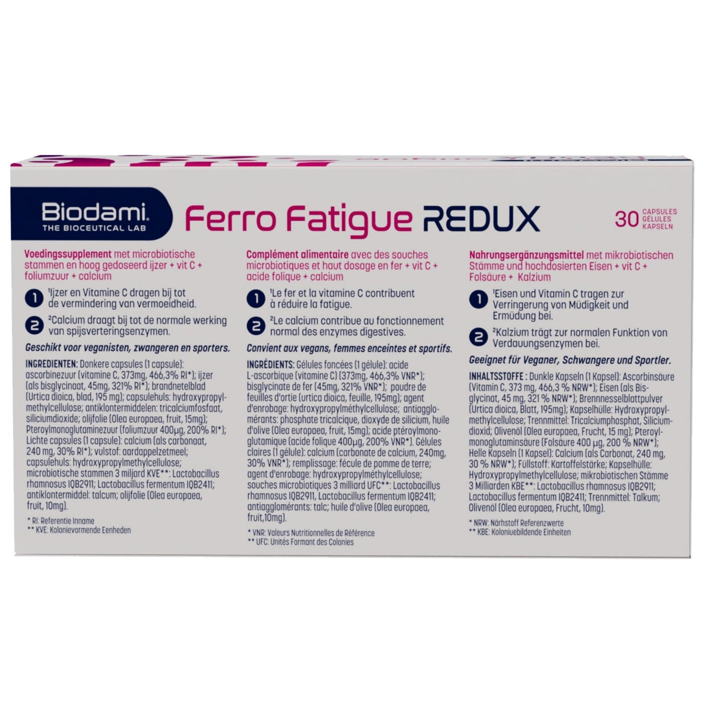 Back of pack Ferro Fatigue Redux.