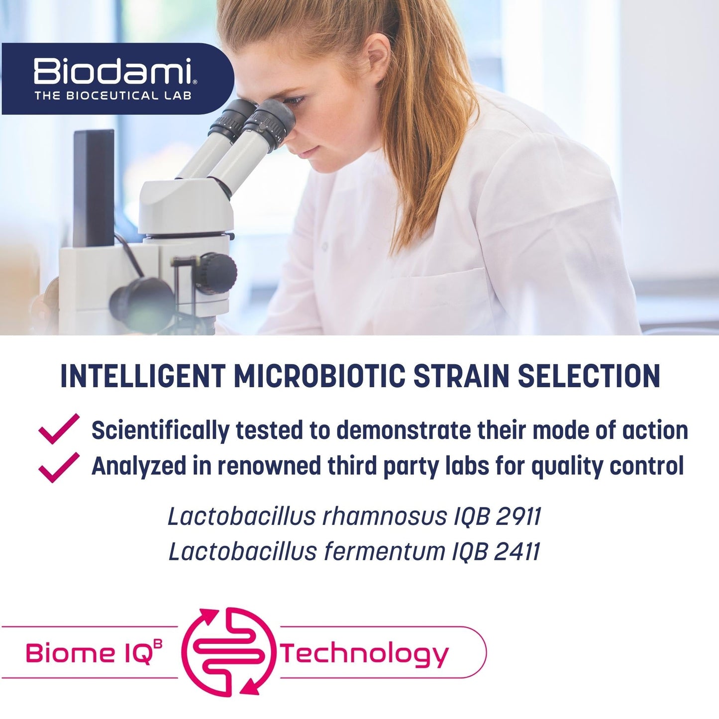laboratory setting about the intelligent probiotic strain selection, scientifically tested to demonstrate mode of action and quality control 